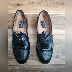 Bostonian Classics First Flex Black Leather Tassel Wingtip Loafers Men’s 10